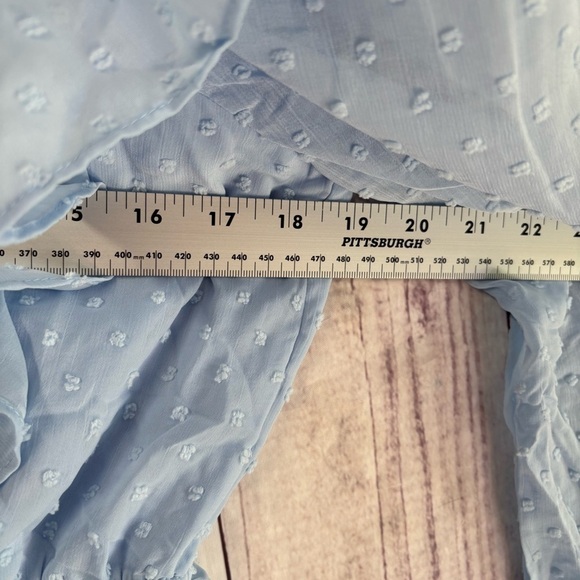 Savanna Jane Baby Blue Pastel Spring Ruffled Smocked Blouse Large NWT - Picture 7 of 7